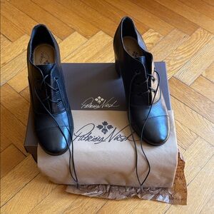 PATRICIA NASH MARY POPPINS BLACK MILENA LACE-UP LEATHER SHOES SIZE 10M
